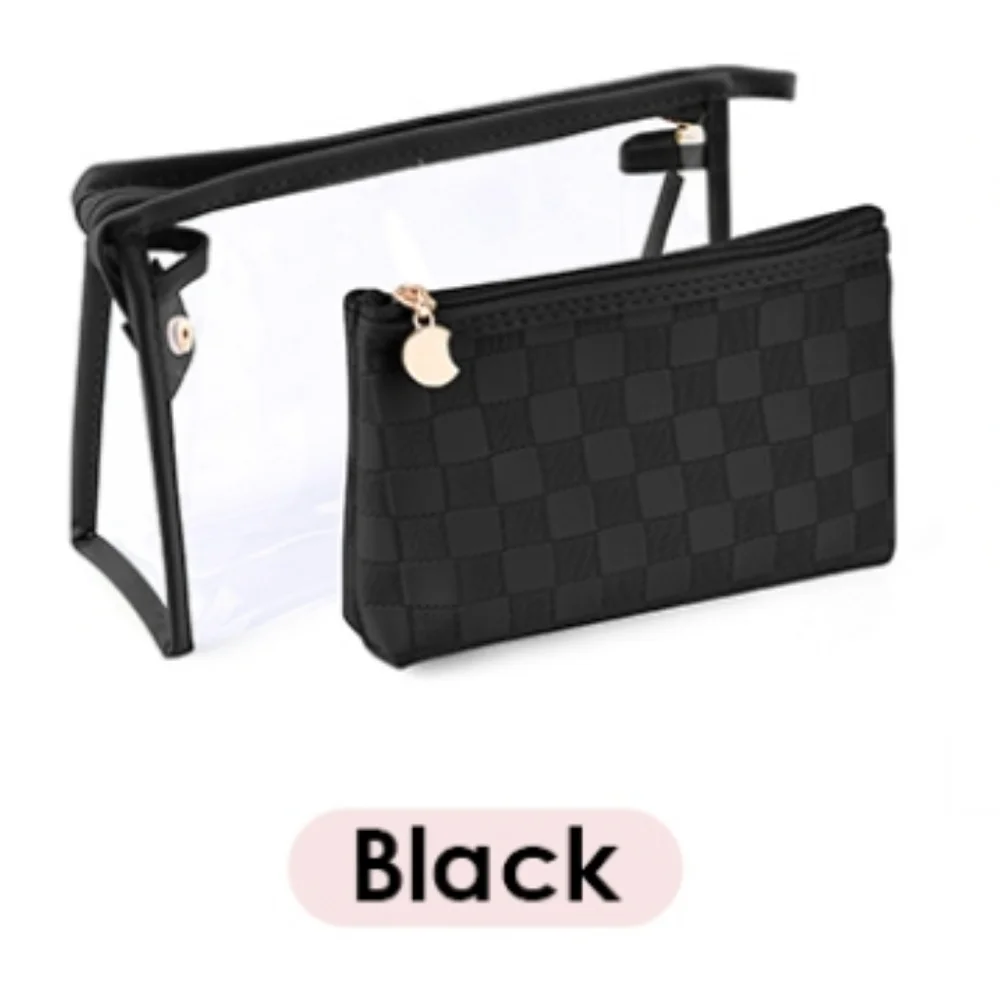 Burfocus Clear Toiletry Bag and Black Cosmetic Makeup Bag Set of 2